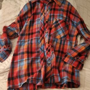 Plaid Womens Shirt - Red and Blue
